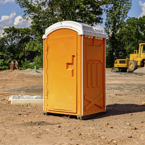 can i customize the exterior of the portable restrooms with my event logo or branding in West Sharyland